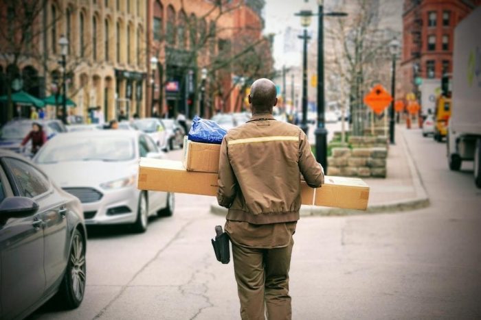 A man carrying packages